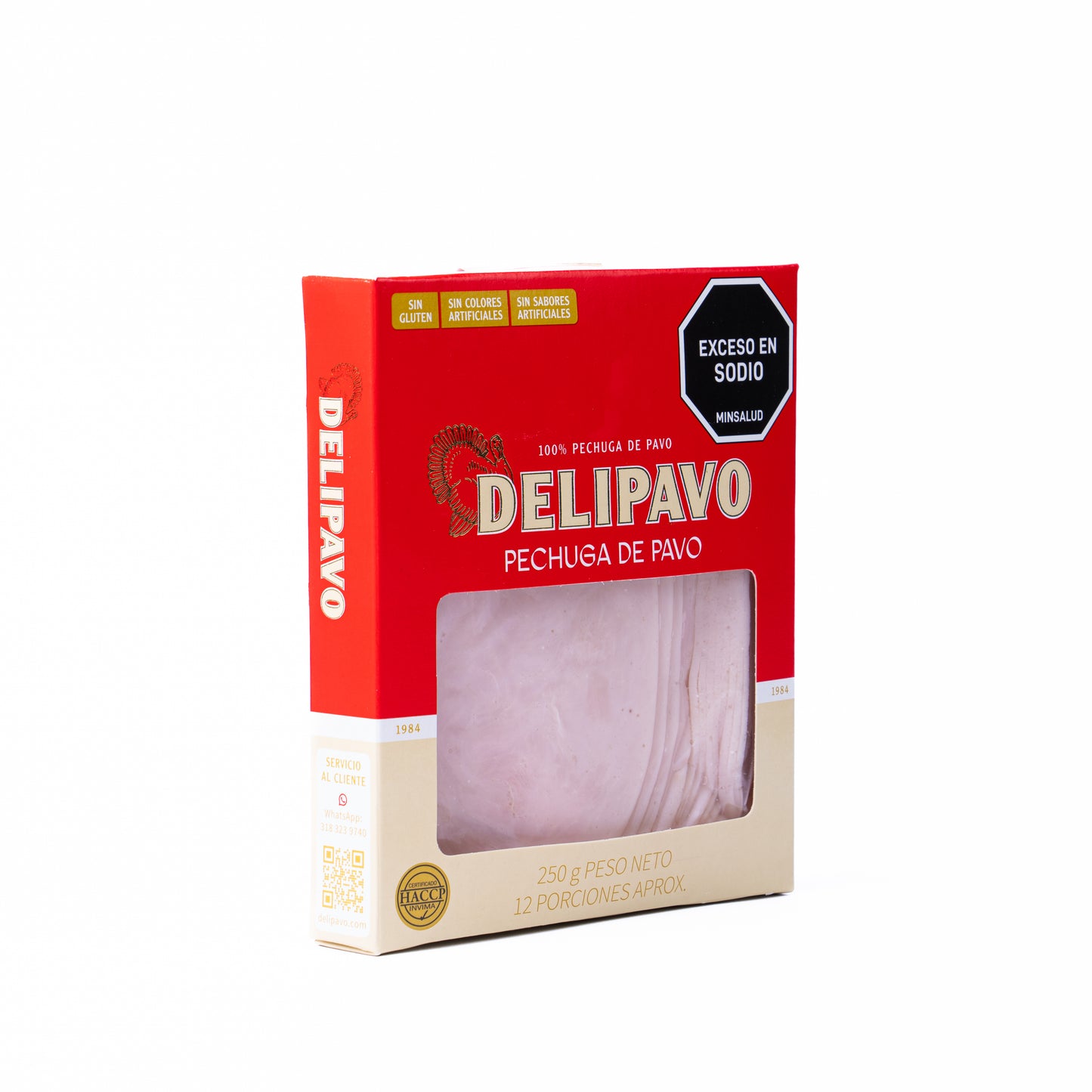 Empaque de Pechuga de Pavo Delipavo, 100% pechuga de pavo, saludable y lista para servir.
